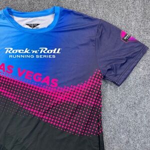 Rock'n'Roll Running Series 2025 Las Vegas 10K Men's L Athletic T-Shirt Blue Pink